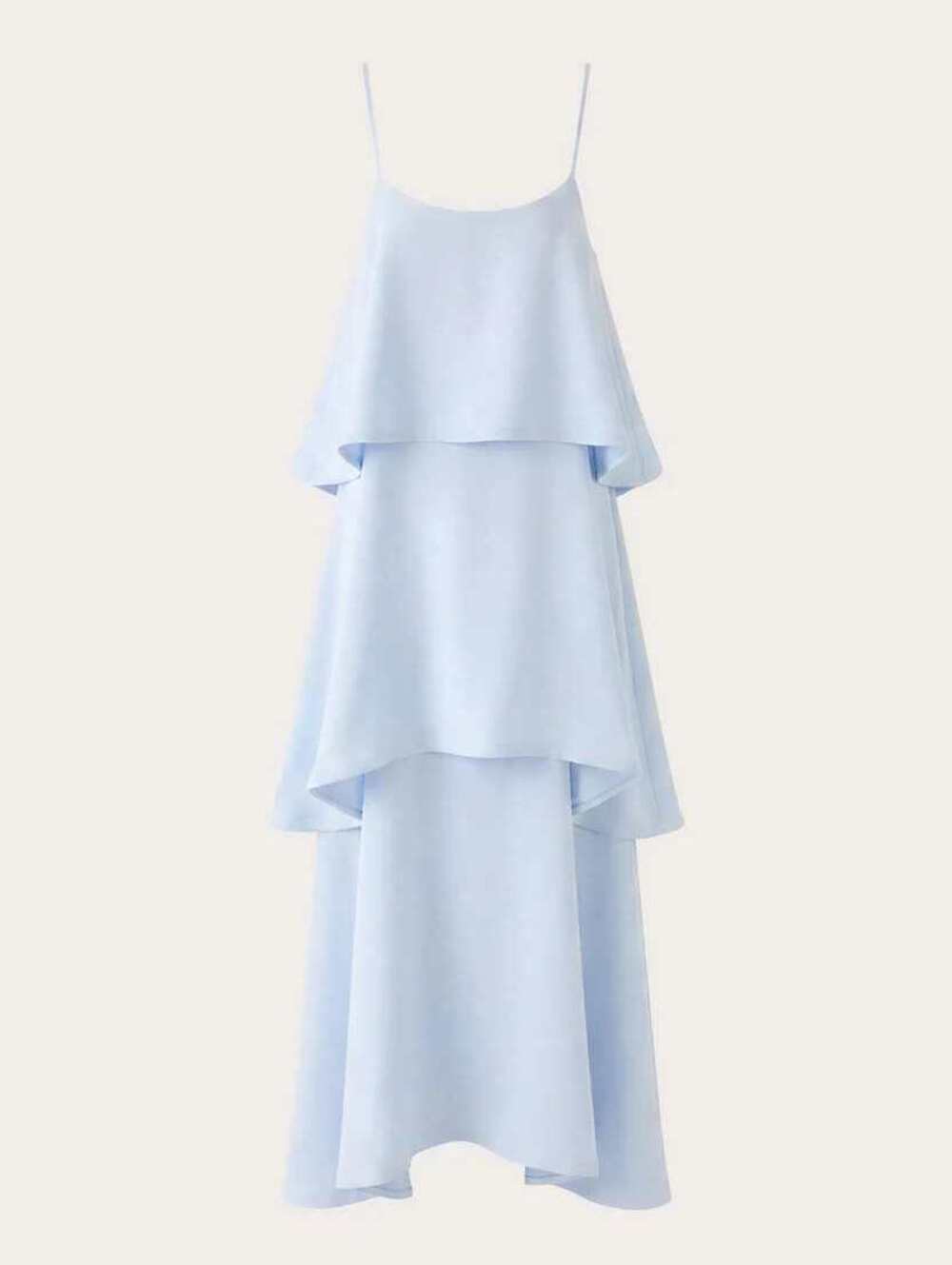 Peppermayo Becka Satin Tiered Maxi Dress Blue Low Back Size 4 NWT - Picture 5 of 7